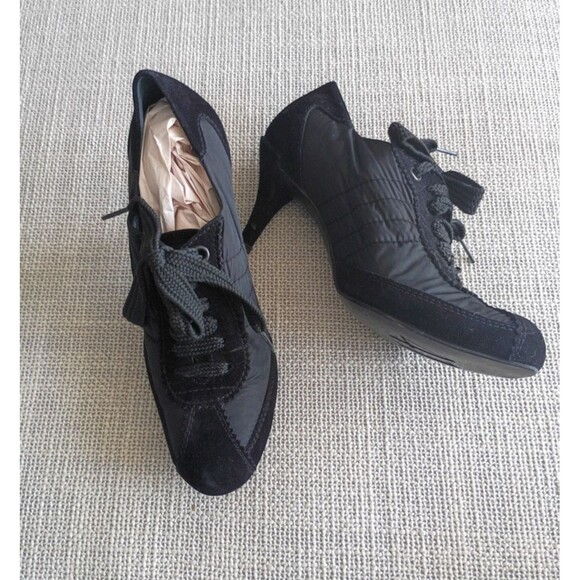 Pedro Garcia Lady Stack Rizzo Heels Size EU 41 Black Suede Lace-Up Booties 16902 - Picture 1 of 11